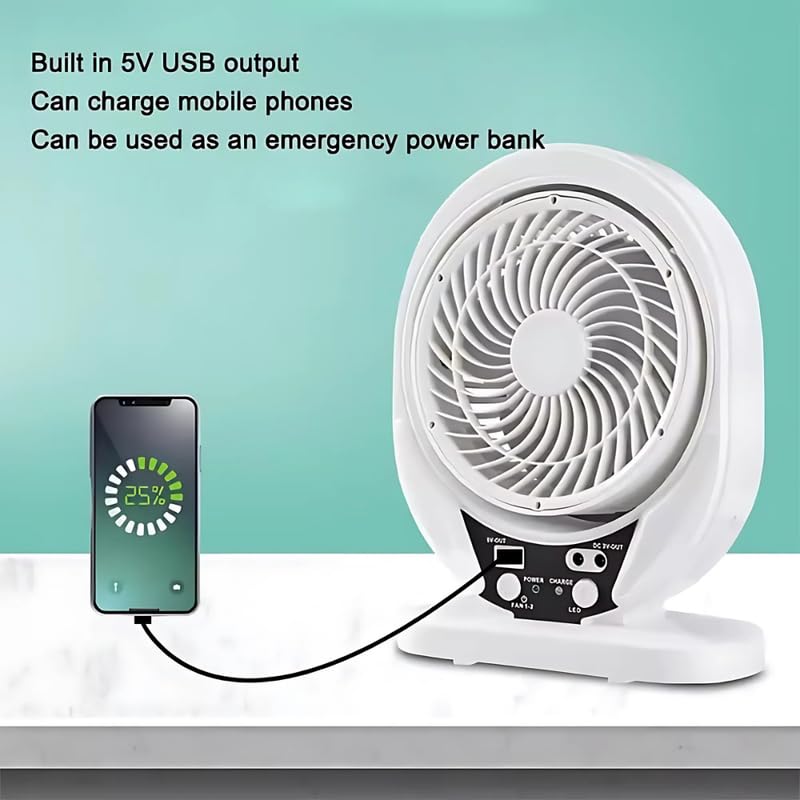 Abanico Solar Recargable Portatil