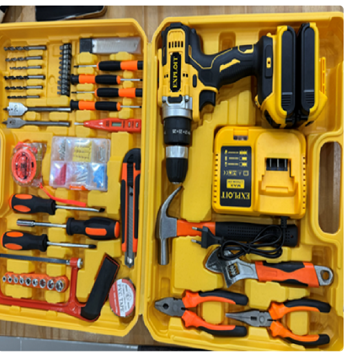 SET DE TALADRO 2 BATERIAS 24 PZ AMARILLO EXPLOIT